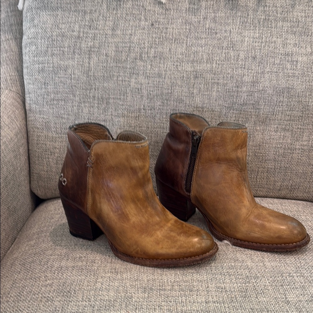 BedStu Brown Leather Ankle Boots